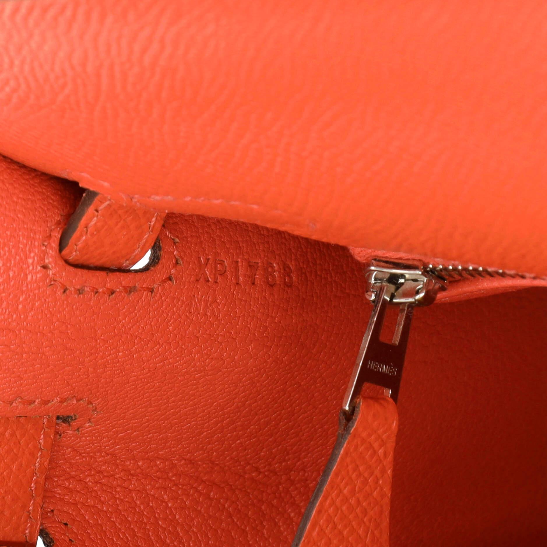 Hermes Kelly Handbag Rose Jaipur Epsom with Palladium Hardware 25 For Sale 6