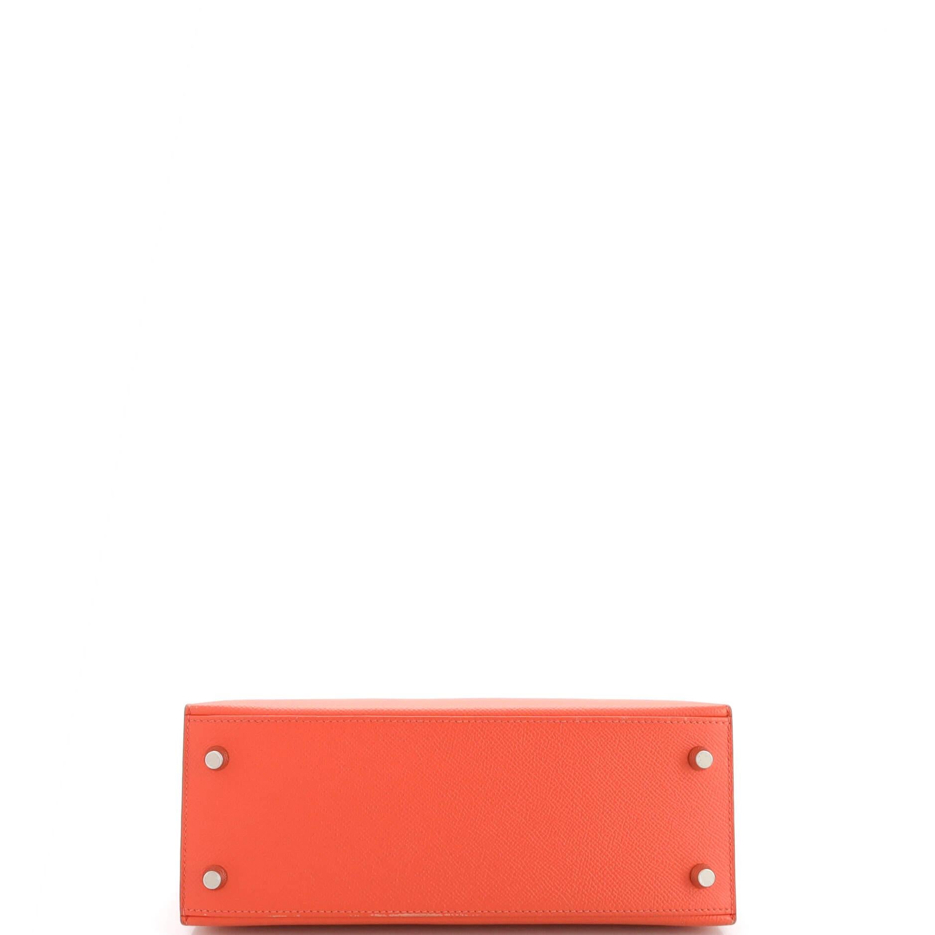 Women's or Men's Hermes Kelly Handbag Rose Jaipur Epsom with Palladium Hardware 25 For Sale