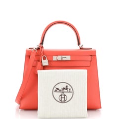 Hermes Kelly Handtasche Rose Jaipur Epsom mit Palladium Hardware 28