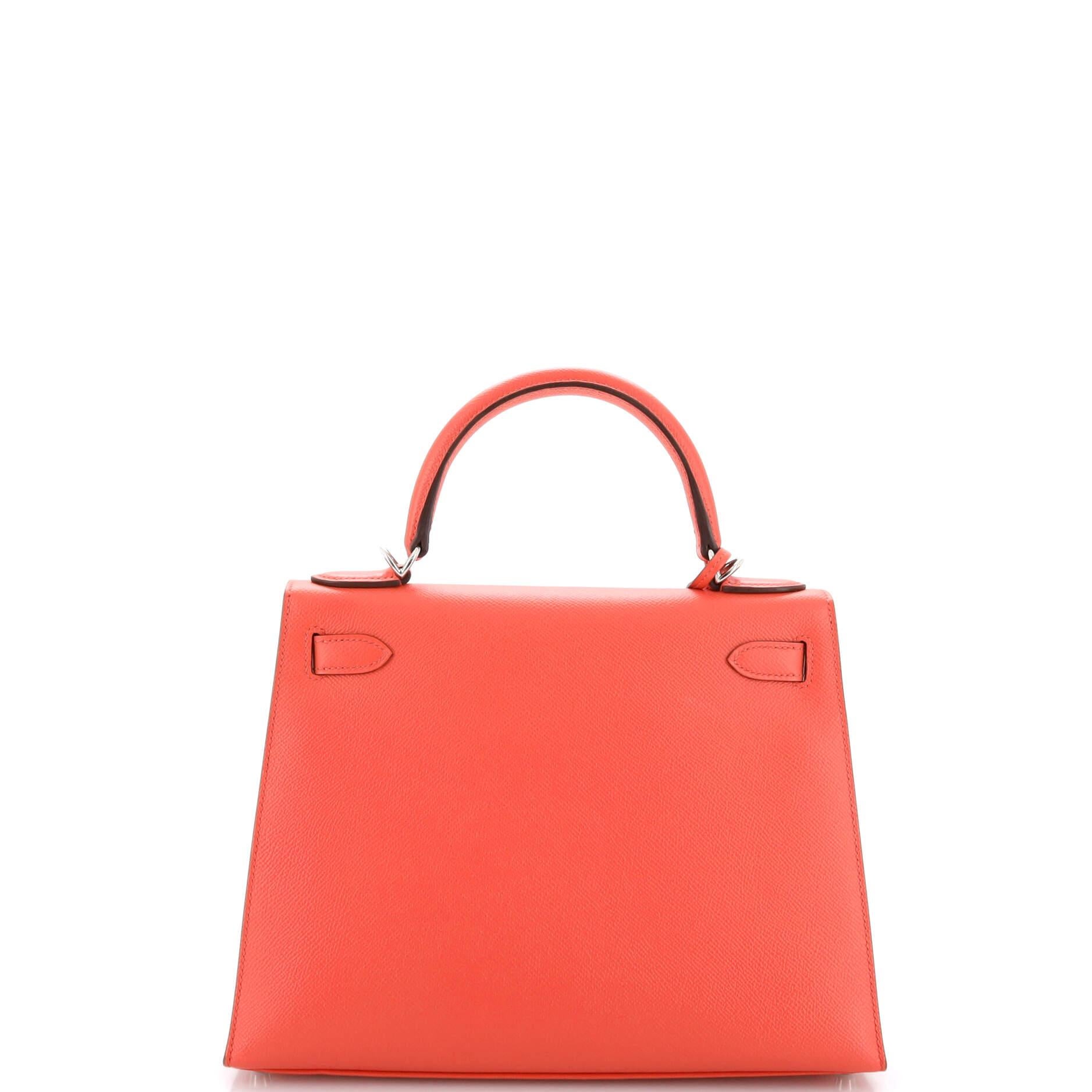 Women's or Men's Hermes Kelly Handbag Rose Jaipur Epsom with Palladium Hardware 28 For Sale