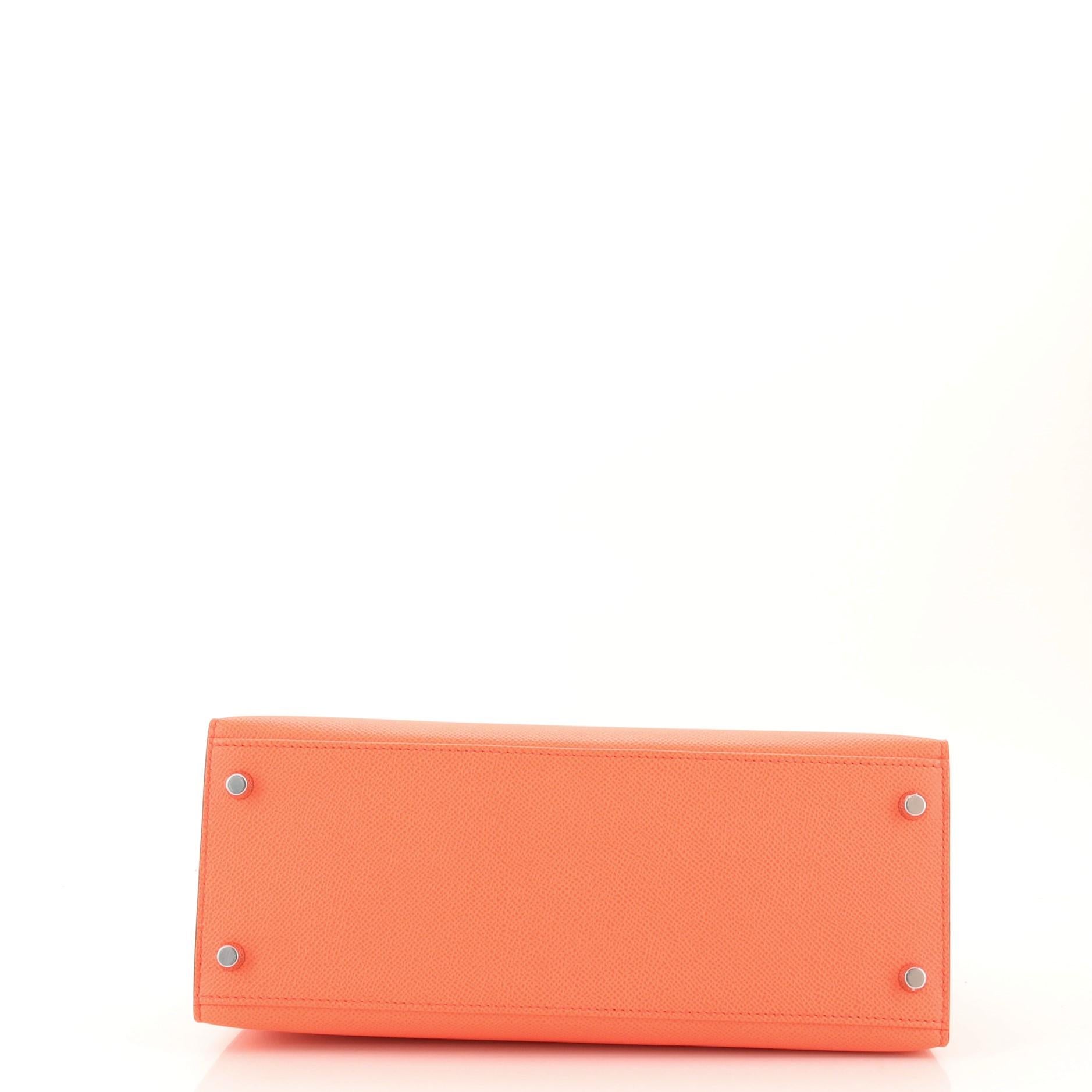 Women's or Men's Hermes Kelly Handbag Rose Jaipur Epsom with Palladium Hardware 28