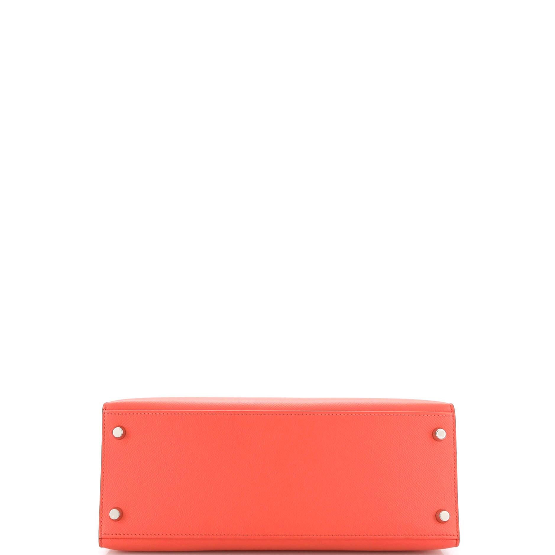 Hermes Kelly Handbag Rose Jaipur Epsom with Palladium Hardware 28 For Sale 1