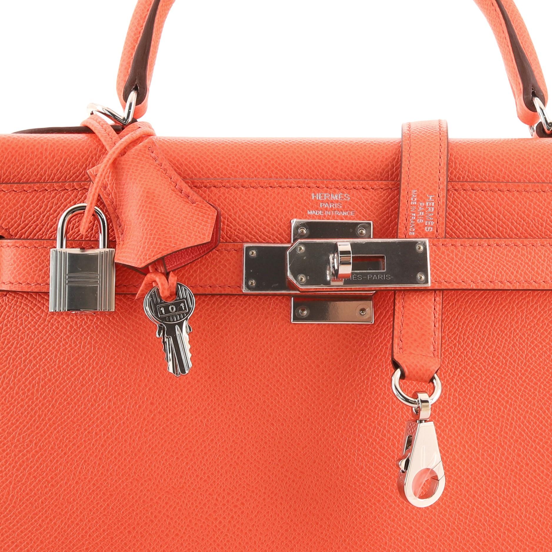 Hermes Kelly Handbag Rose Jaipur Epsom with Palladium Hardware 28 2