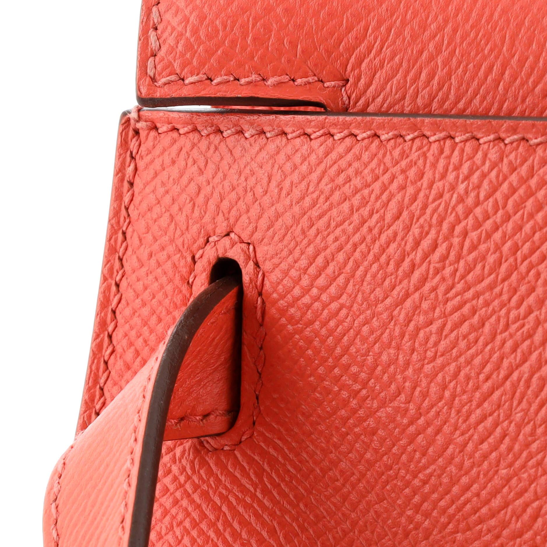 Hermes Kelly Handbag Rose Jaipur Epsom with Palladium Hardware 28 For Sale 5