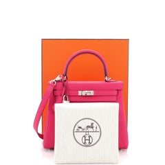 Hermes Kelly Handbag Rose Pop Togo with Palladium Hardware 25