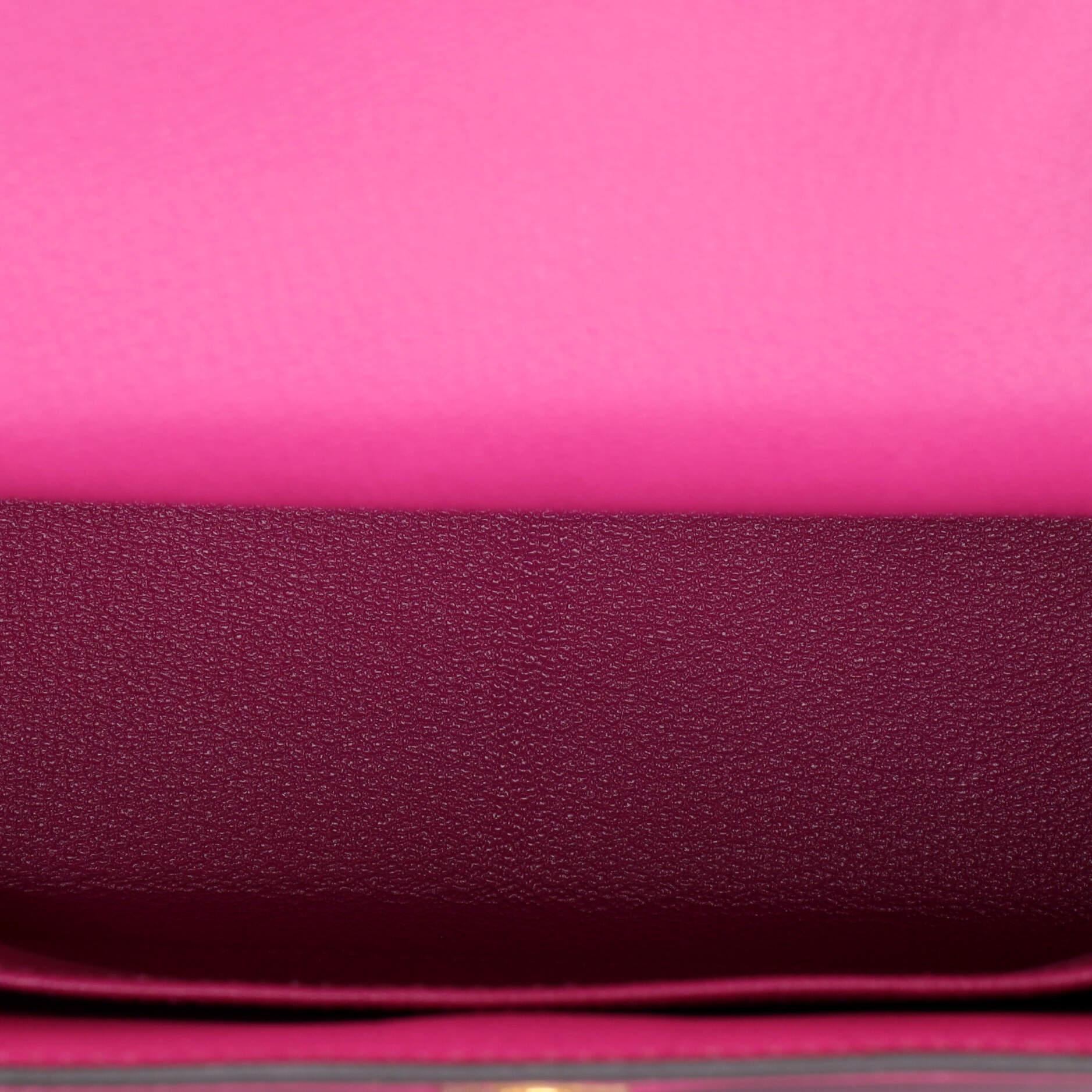 Hermes Kelly Handbag Rose Pourpre Chevre Chandra with Gold Hardware 25 2