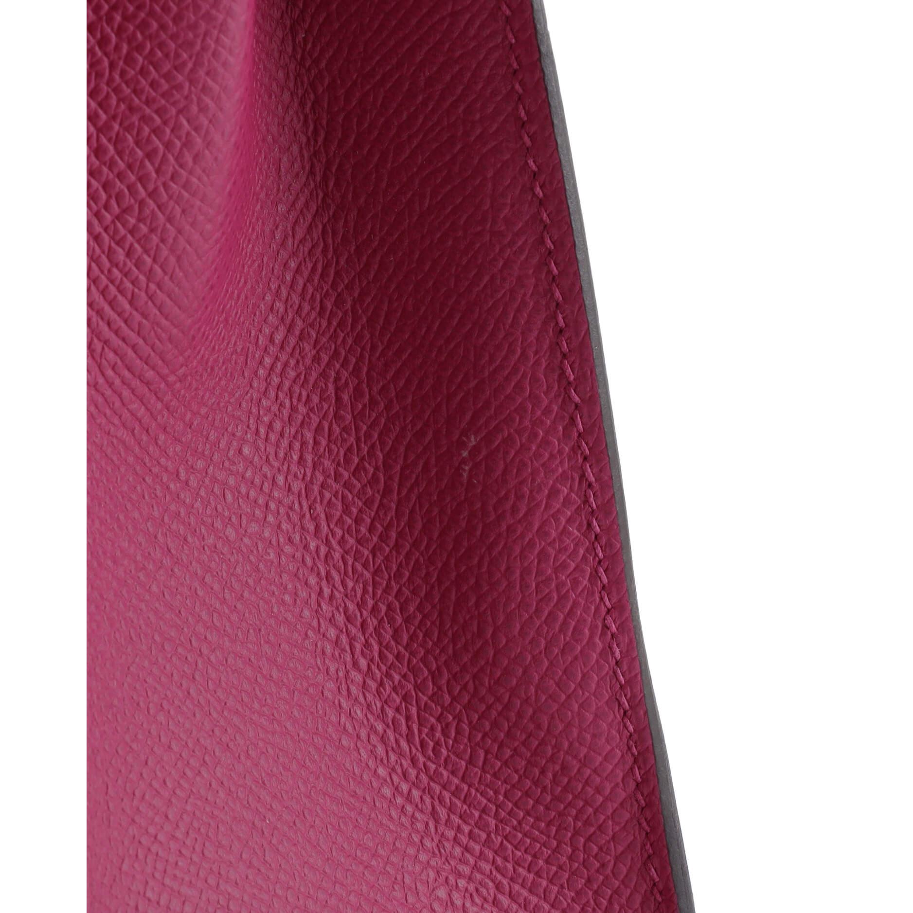 Hermes Kelly Handbag Rose Pourpre Epsom with Palladium Hardware 25 6