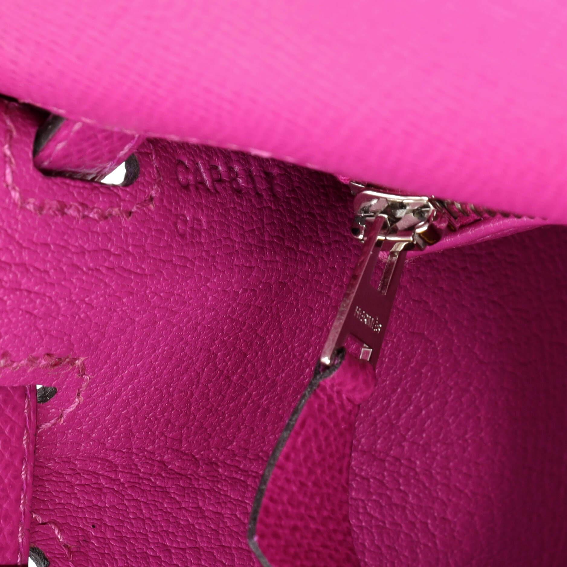 Hermes Kelly Handbag Rose Pourpre Epsom with Palladium Hardware 25 4