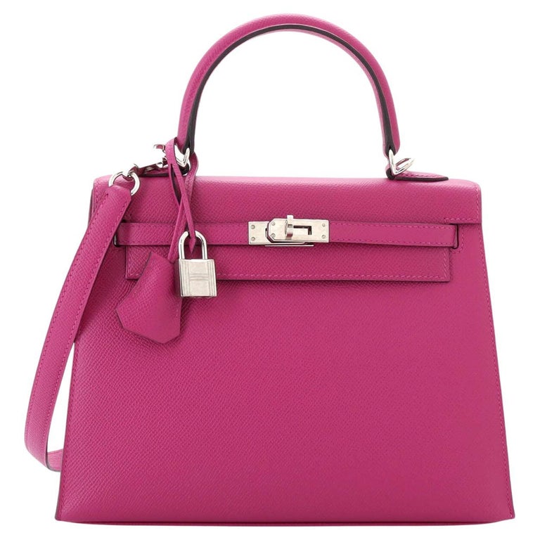 Hermes Birkin Handbag Rose Pourpre Swift with Palladium Hardware 25 For  Sale at 1stDibs