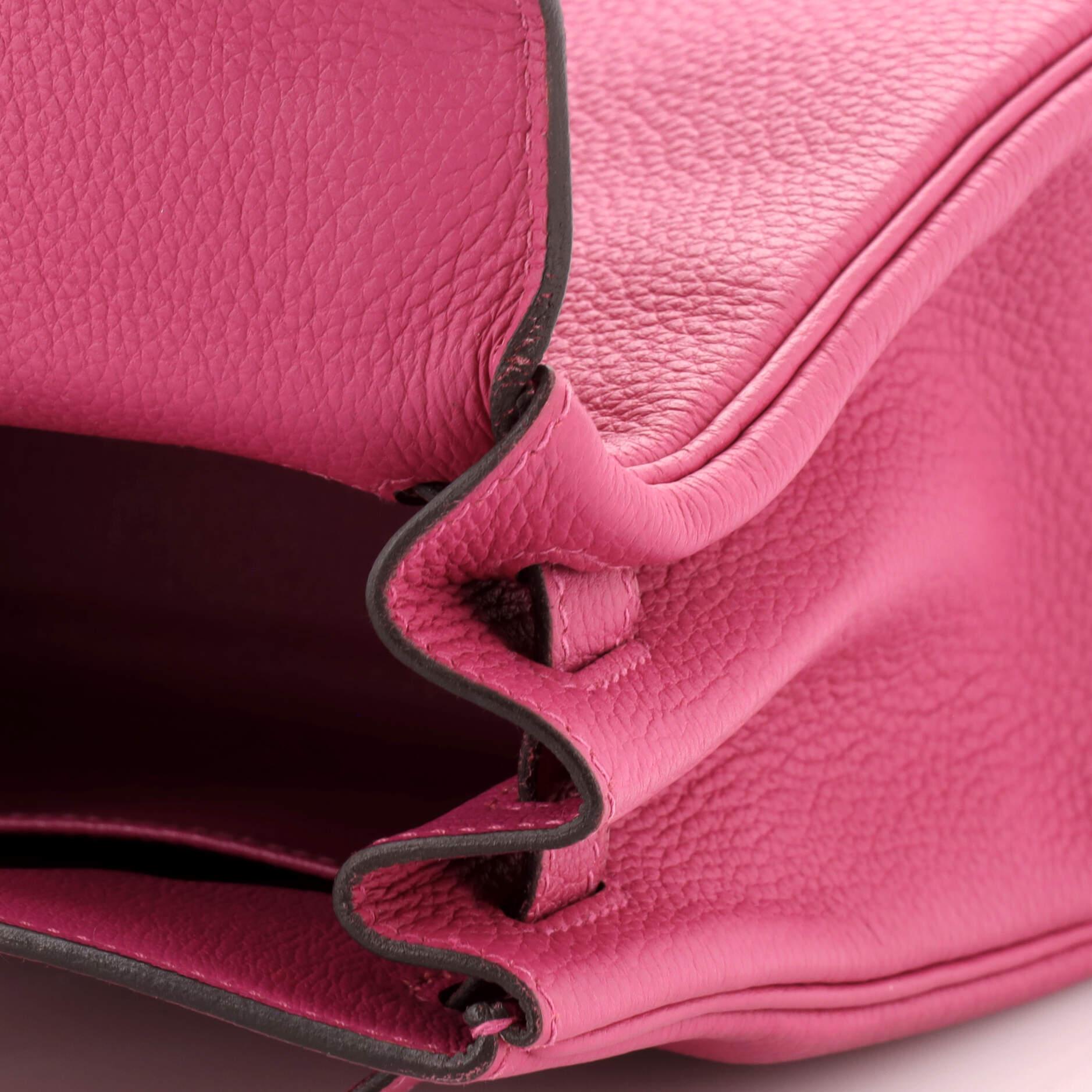 Hermes Kelly Handbag Rose Pourpre Togo with Palladium Hardware 28 4