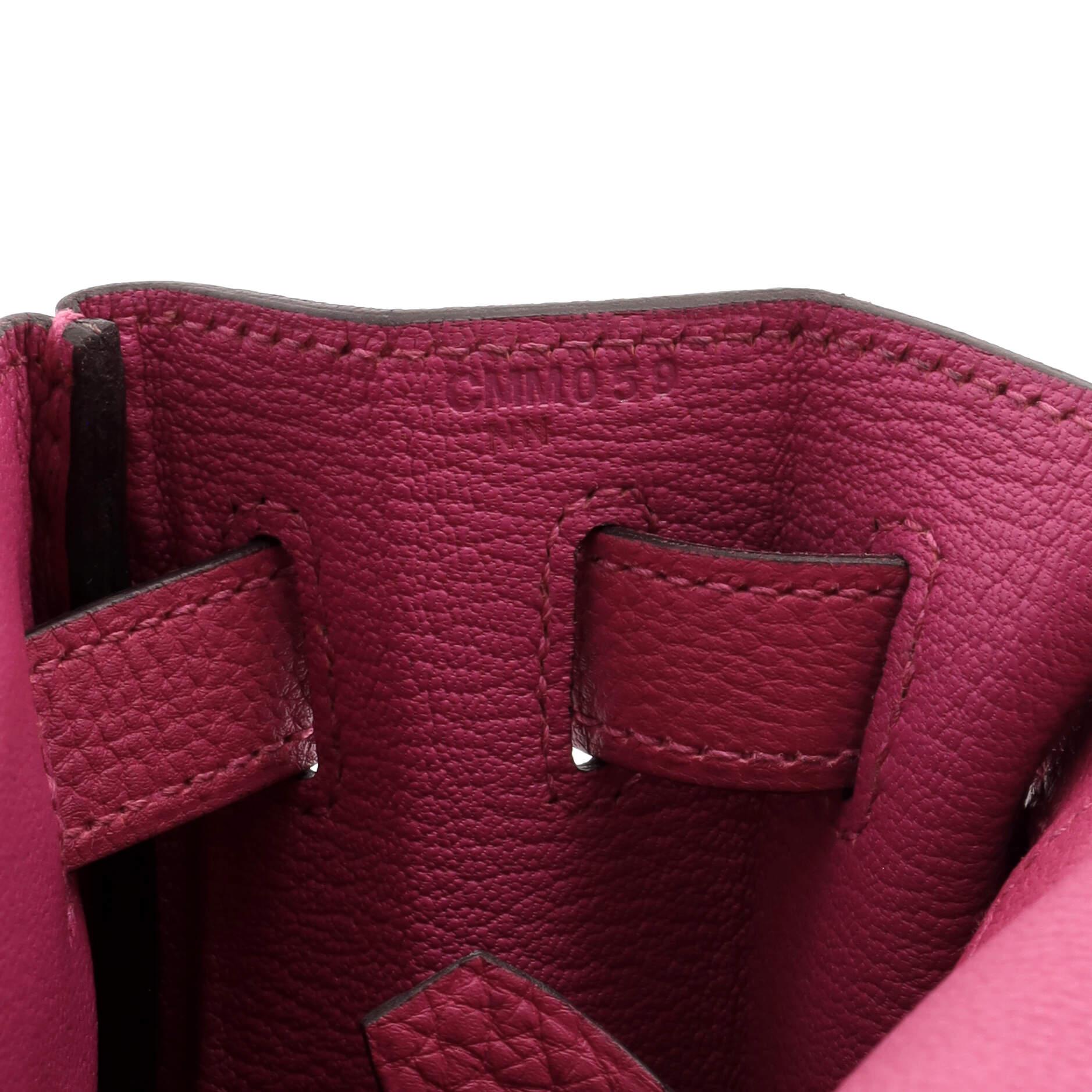 Hermes Kelly Handbag Rose Pourpre Togo with Palladium Hardware 28 5