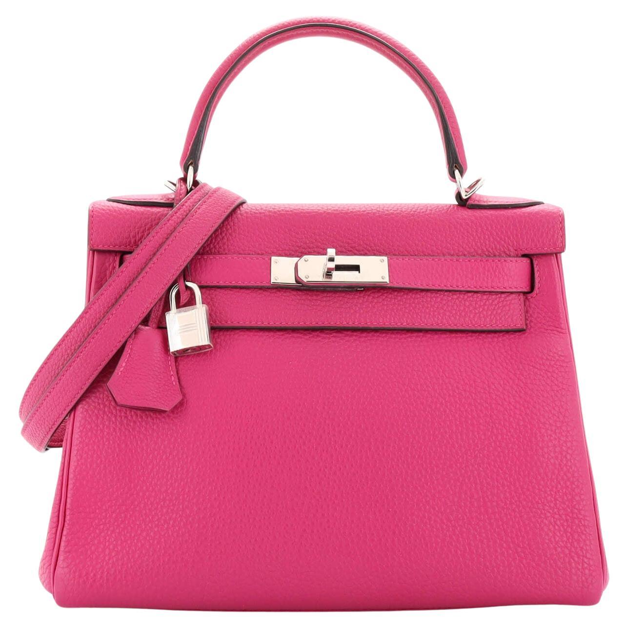 Hermes Birkin Handbag Rose Pourpre Swift with Palladium Hardware 25 For  Sale at 1stDibs