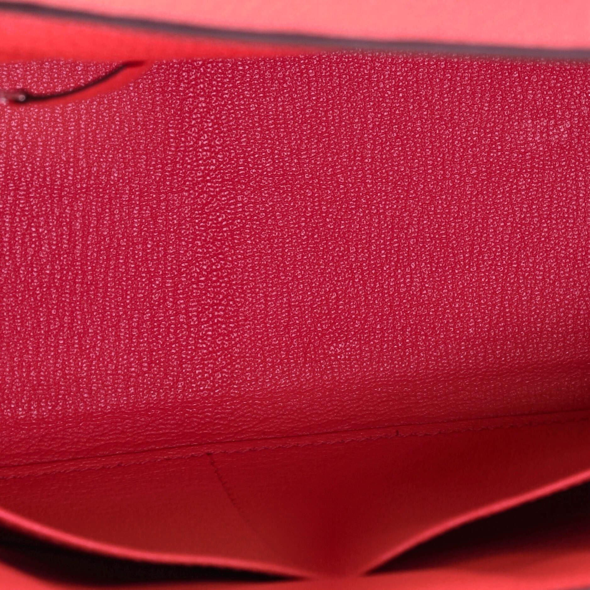 Pink Hermes Kelly Handbag Rose Texas Clemence with Palladium Hardware 28