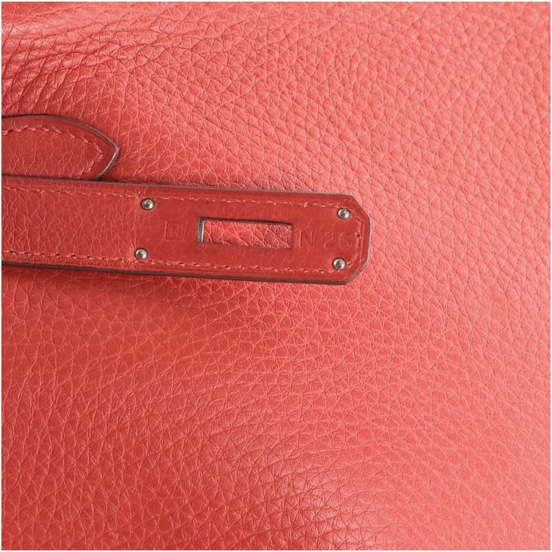 Hermes Kelly Handbag Rouge Casaque Clemence with Palladium Hardware 28 6