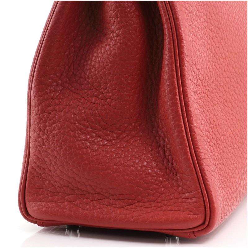 Women's or Men's Hermes Kelly Handbag Rouge Casaque Clemence with Palladium Hardware 32