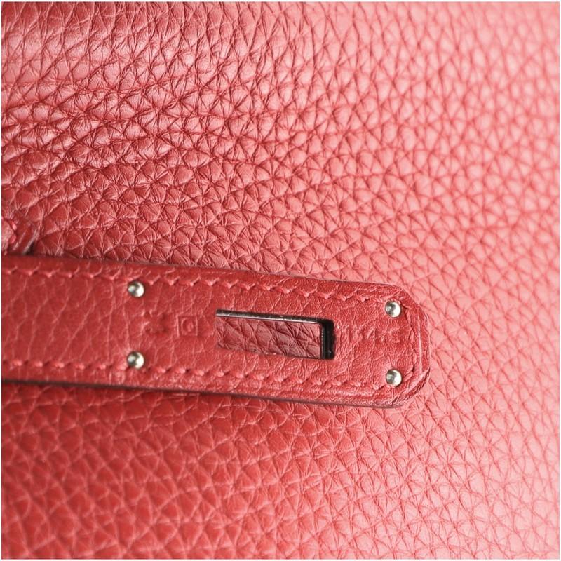 Hermes Kelly Handbag Rouge Casaque Clemence with Palladium Hardware 32 1