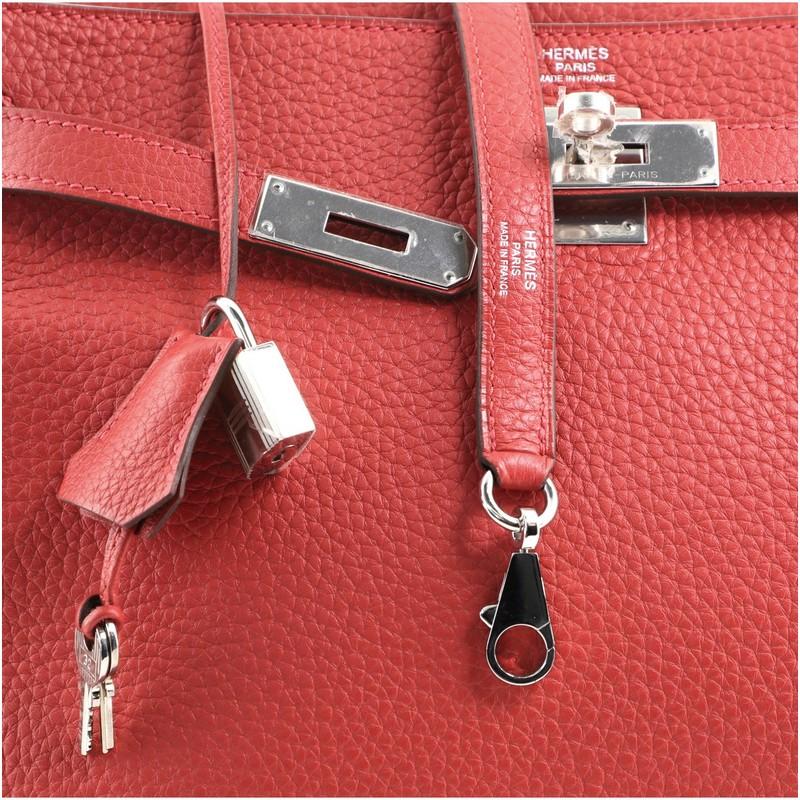 Hermes Kelly Handbag Rouge Casaque Clemence with Palladium Hardware 32 2