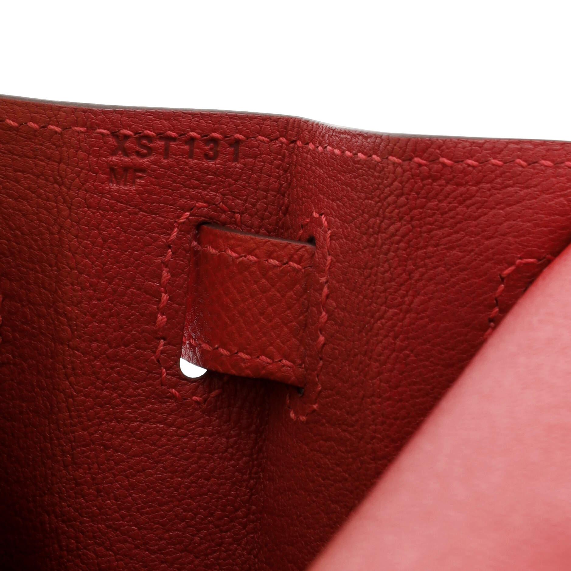 Hermes Kelly Handbag Rouge Casaque Epsom with Gold Hardware 28 4