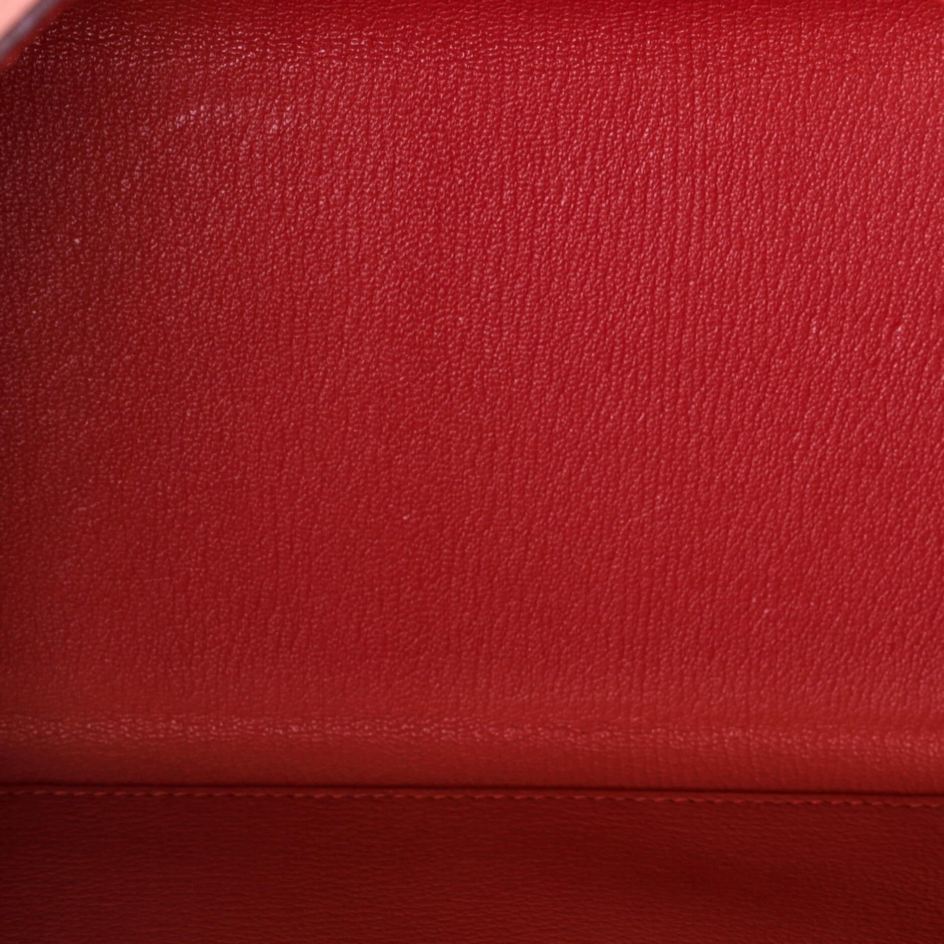 Hermes Kelly Handbag Rouge Casaque Evercolor with Palladium Hardware 28 1