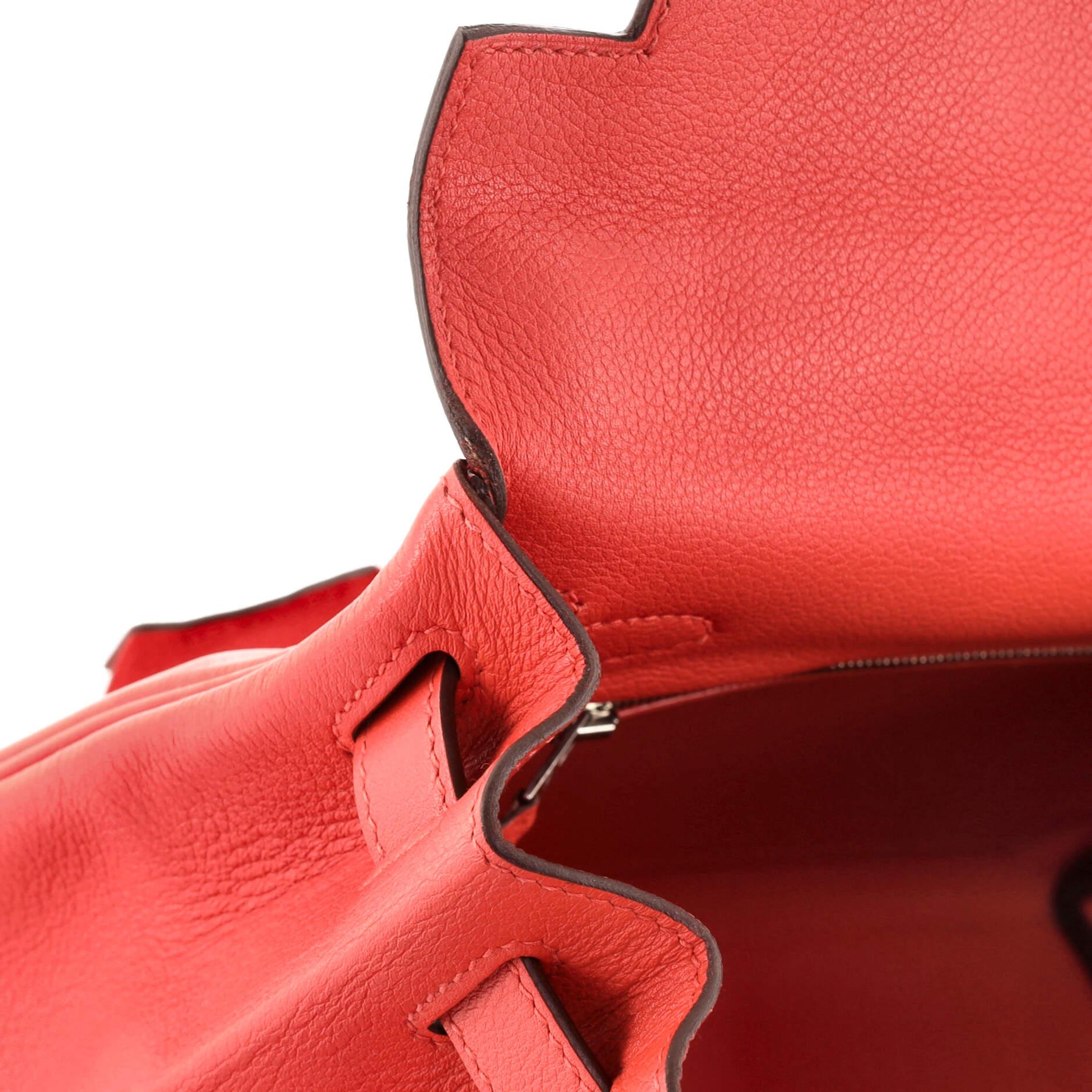 Hermes Kelly Handbag Rouge Casaque Evercolor with Palladium Hardware 28 3