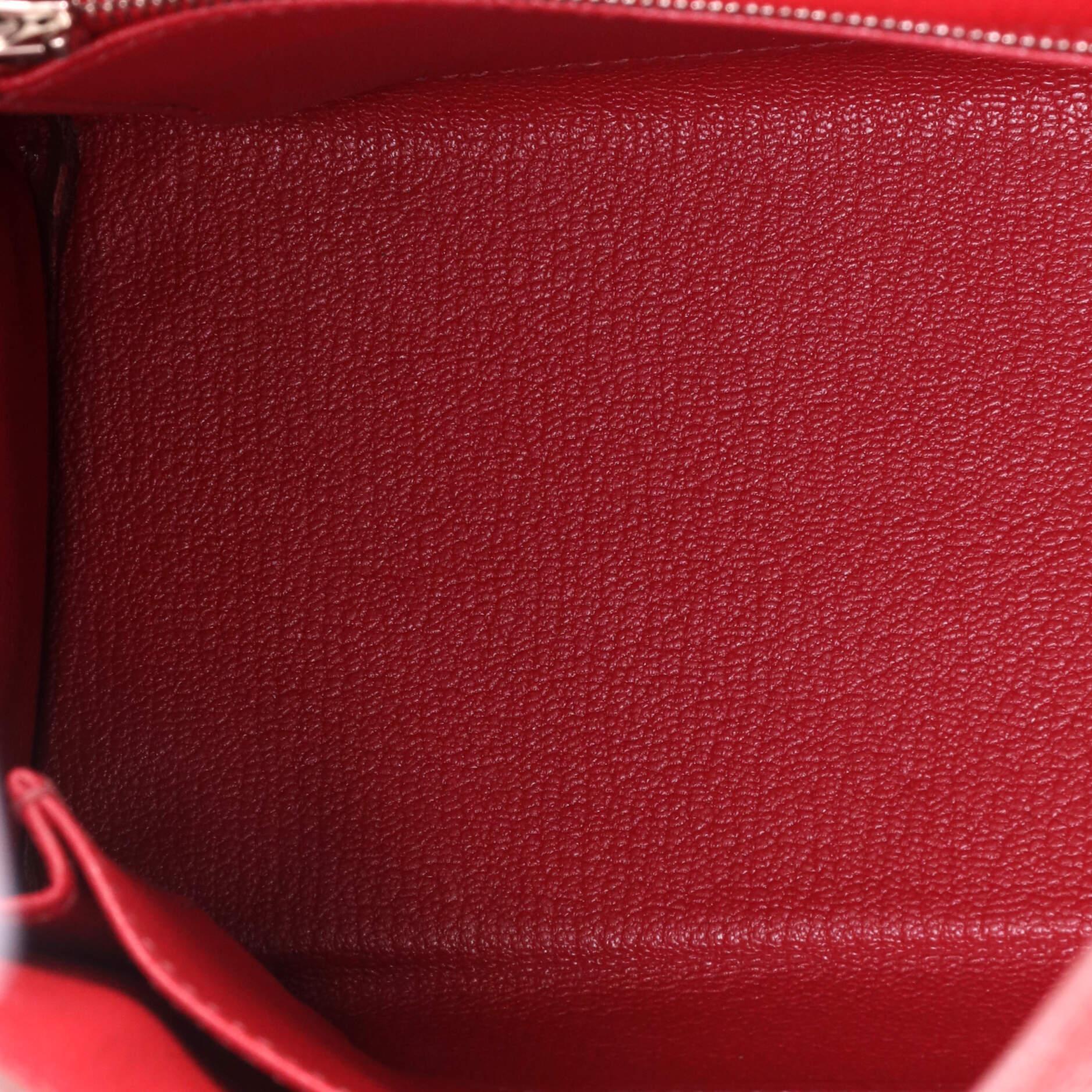 Hermes Kelly Handbag Rouge Garance Togo with Palladium Hardware 25 2
