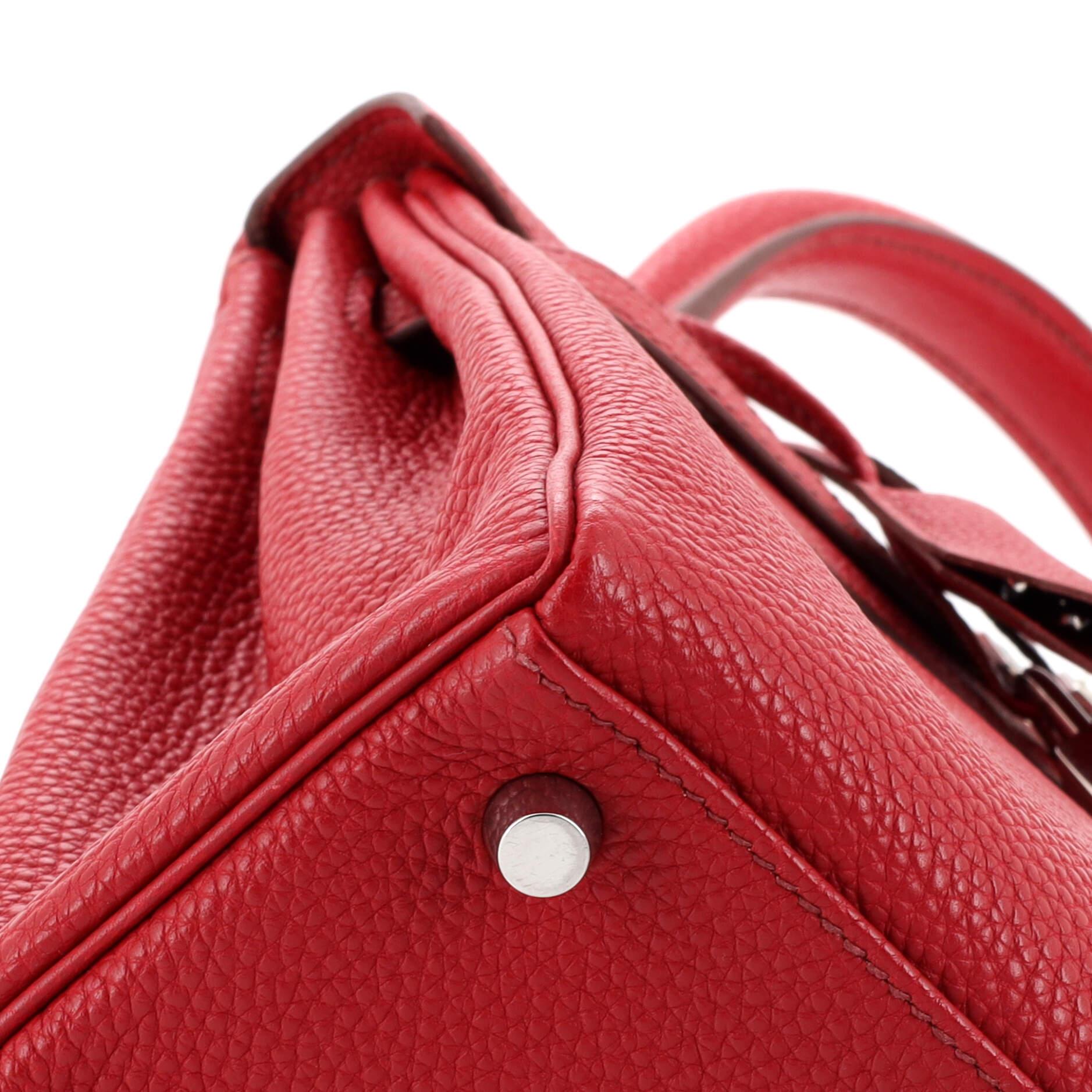 Hermes Kelly Handbag Rouge Garance Togo with Palladium Hardware 25 4