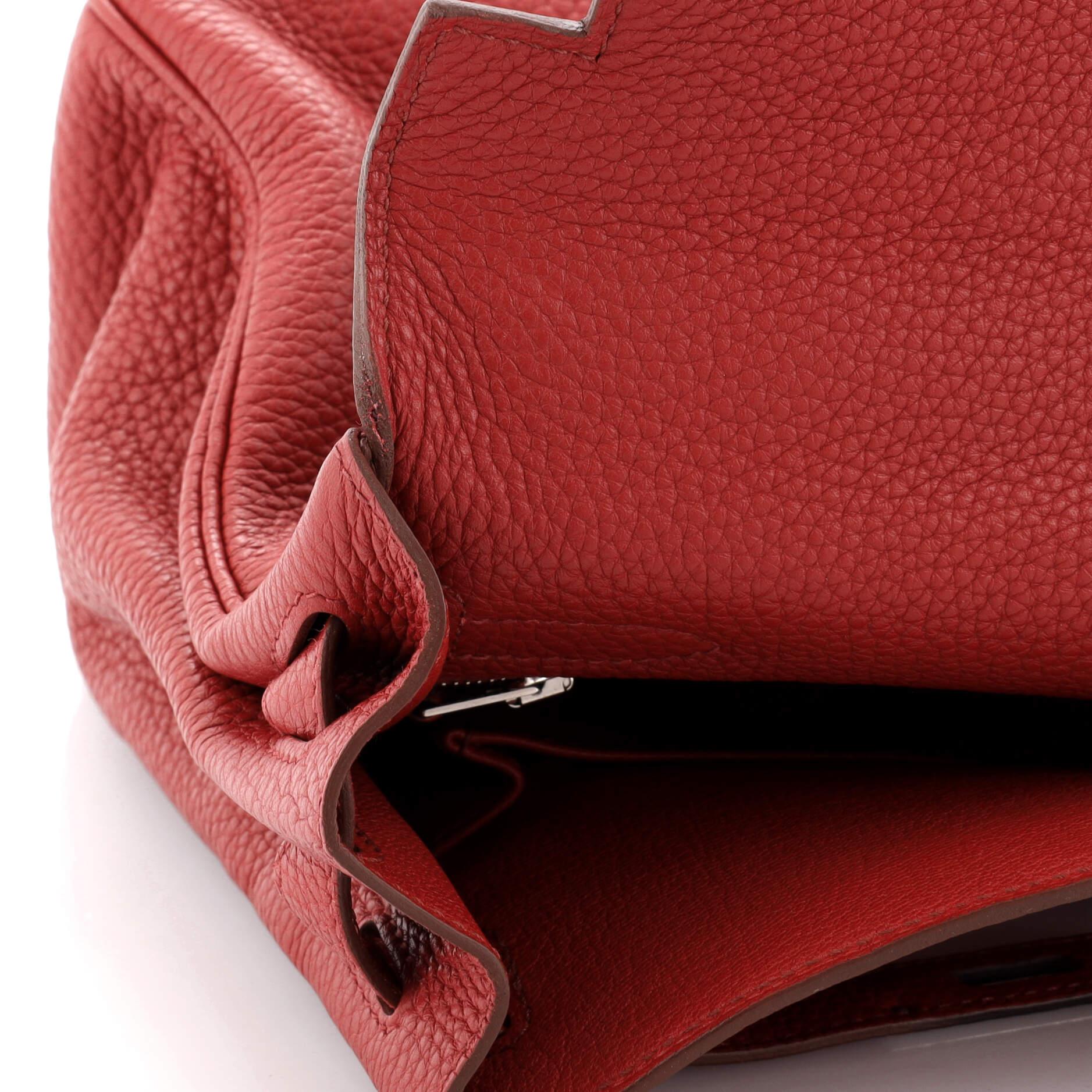 Hermes Kelly Handbag Rouge Garance Togo with Palladium Hardware 32 For Sale 3
