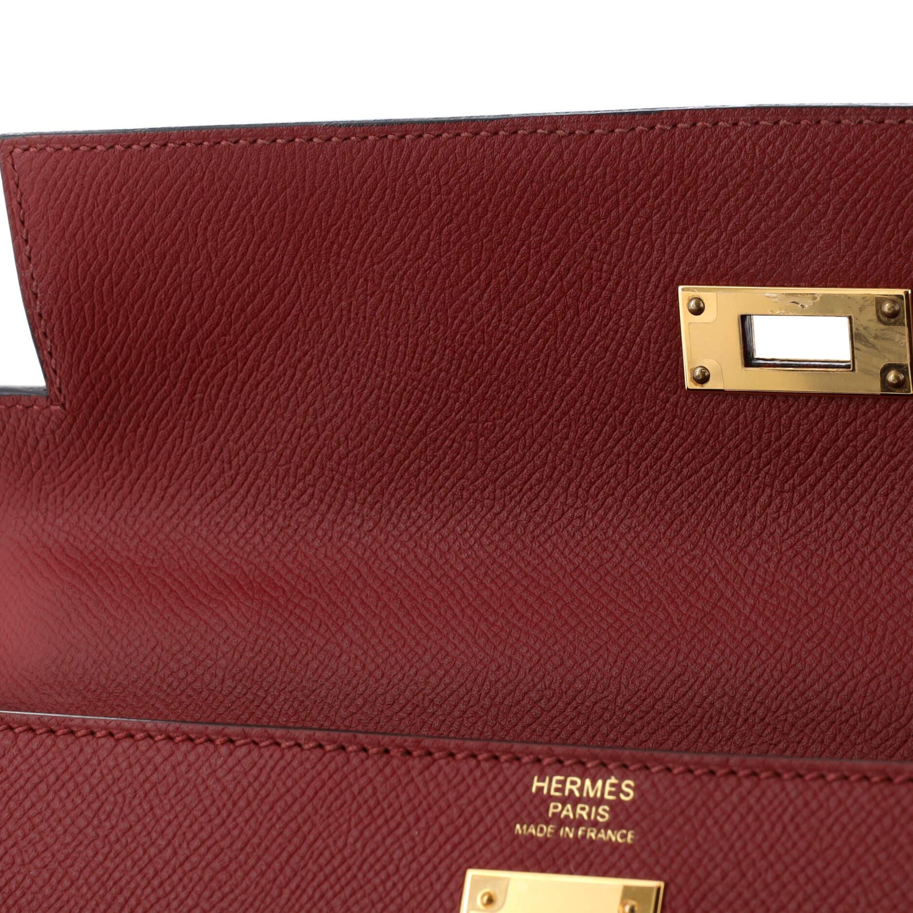 Hermes Kelly Handbag Rouge Grenat Epsom with Gold Hardware 32 3
