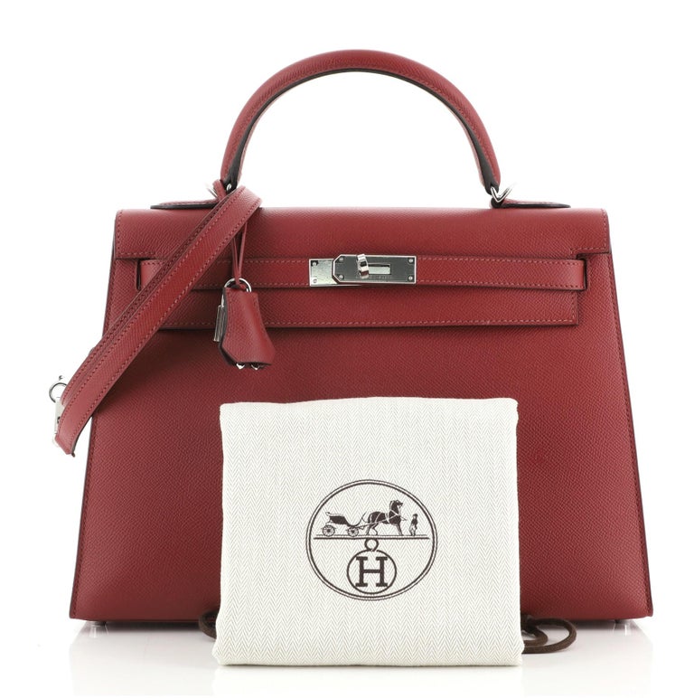 Hermes Rouge Grenat Epsom Bolide 27 Handbag Bag Kelly Birkin
