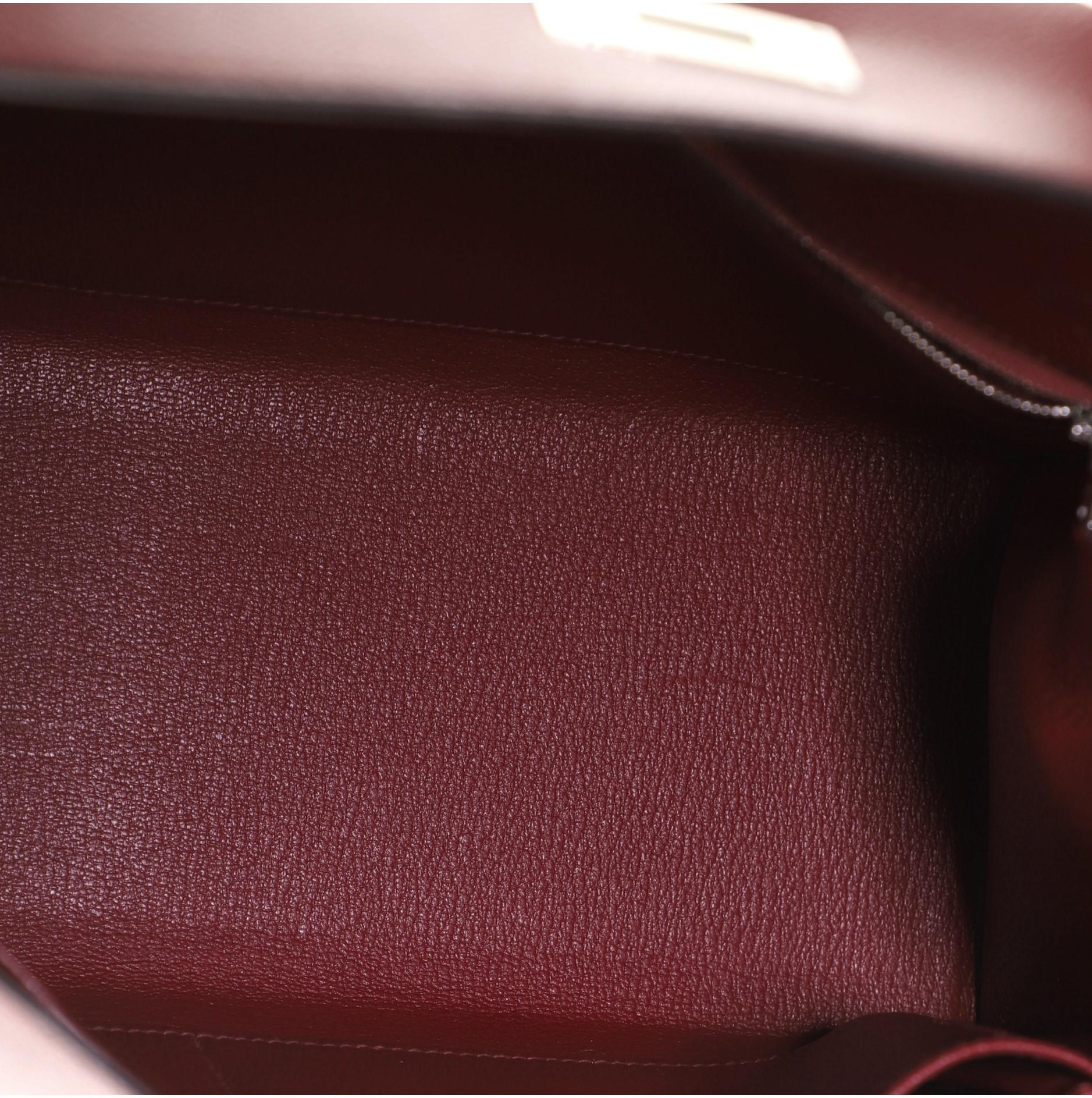 Hermes Kelly Handbag Rouge Grenat Epsom with Palladium Hardware 32 1