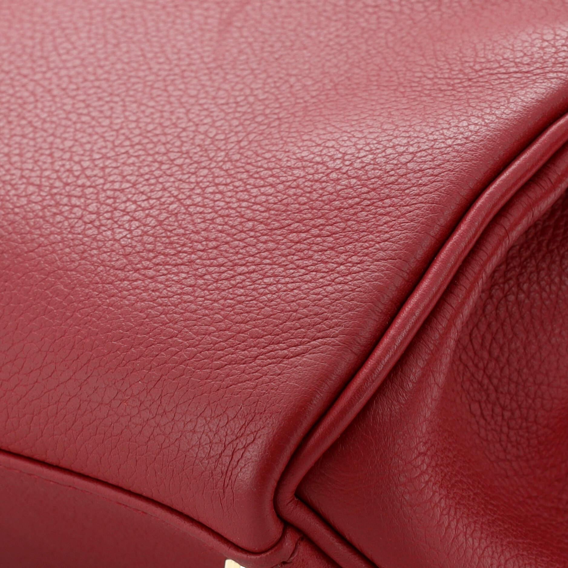 Hermes Kelly Handbag Rouge Grenat Evercolor with Gold Hardware 28 For Sale 7