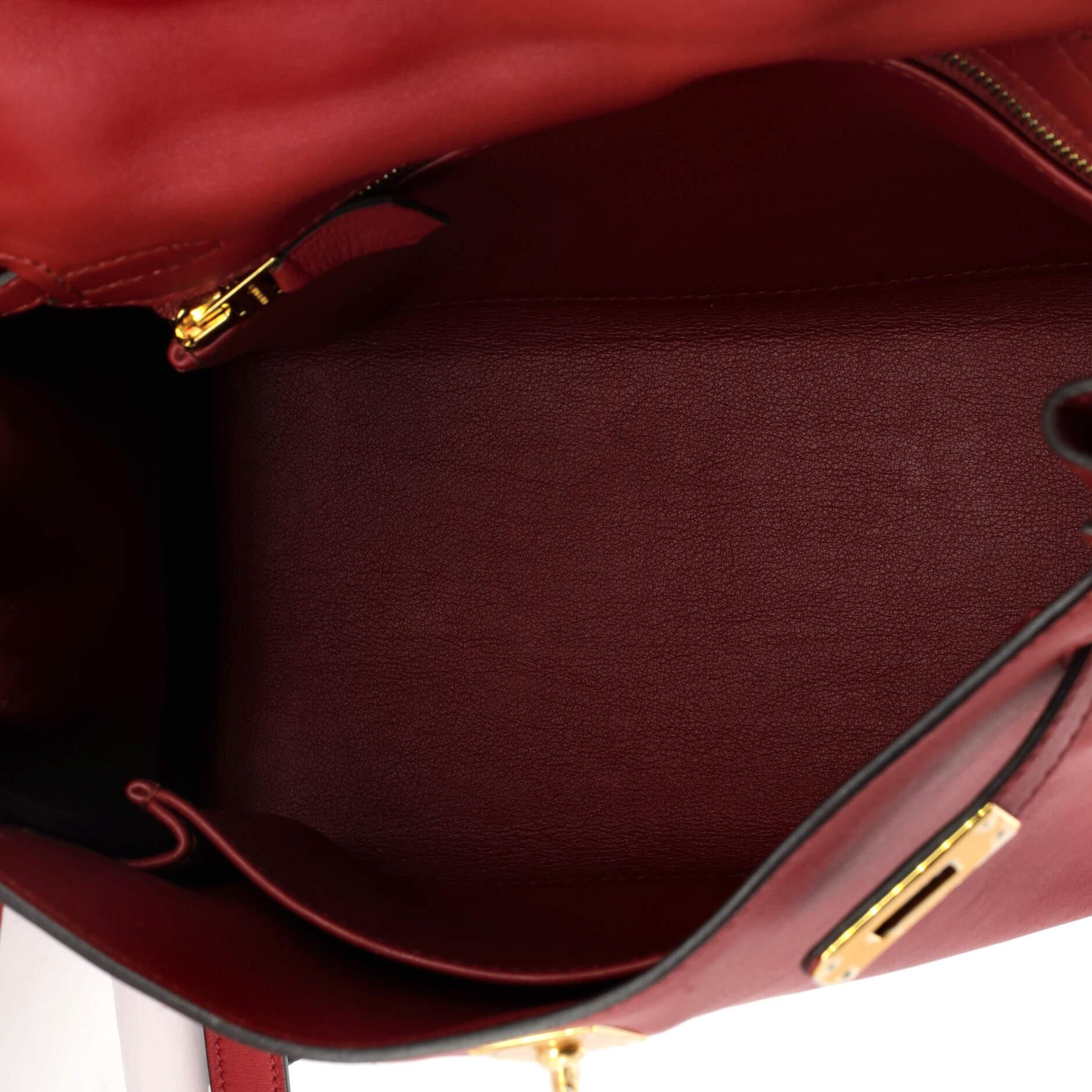 Hermes Kelly Handbag Rouge Grenat Swift with Gold Hardware 25 2