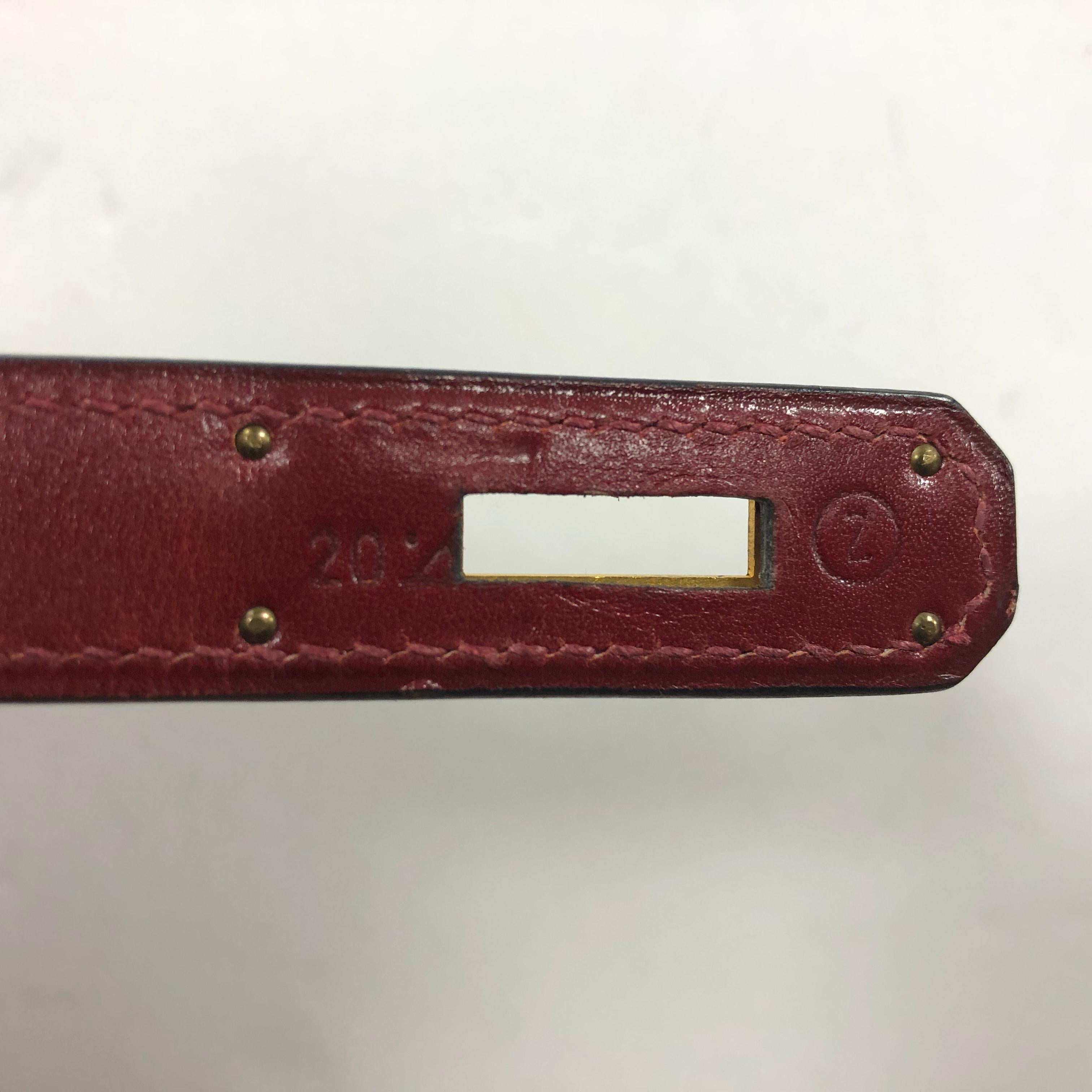  Hermes Kelly Handbag Rouge H Box Calf with Gold Hardware 32 5