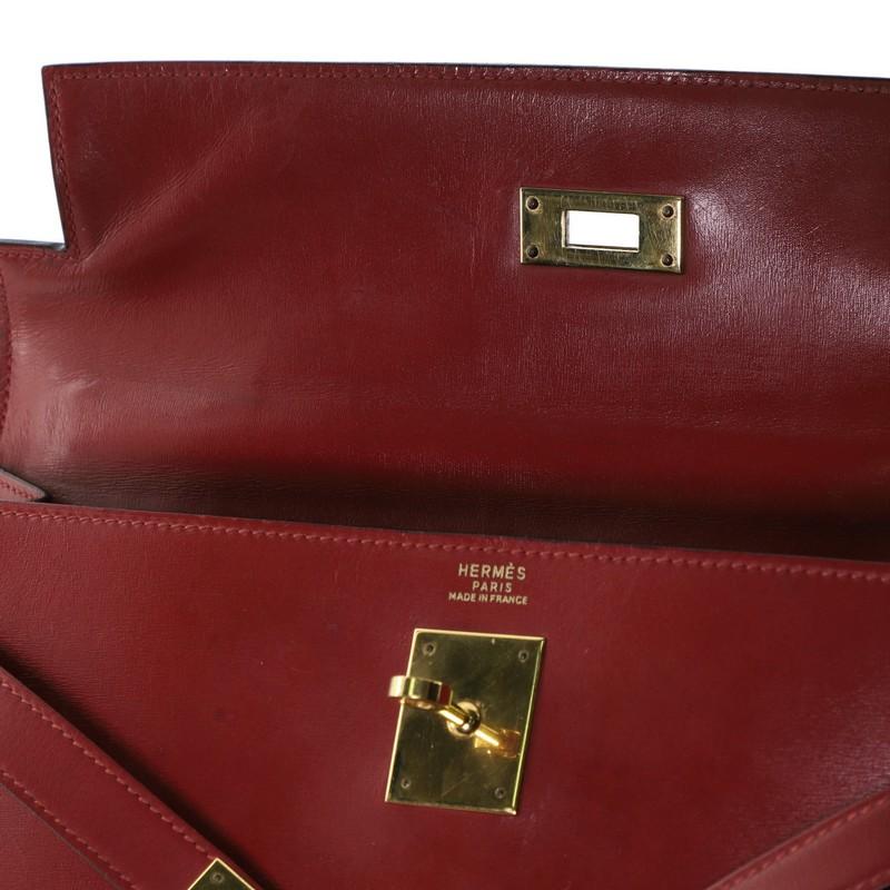  Hermes  Kelly Handbag Rouge H Box Calf with Gold Hardware 32 2