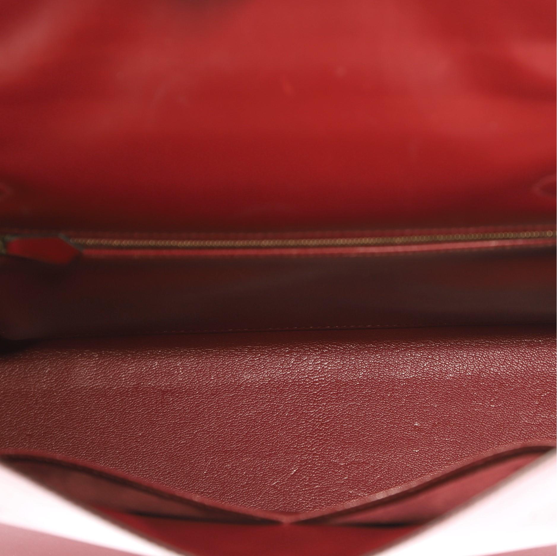  Hermes Kelly Handbag Rouge H Box Calf with Gold Hardware 32 1