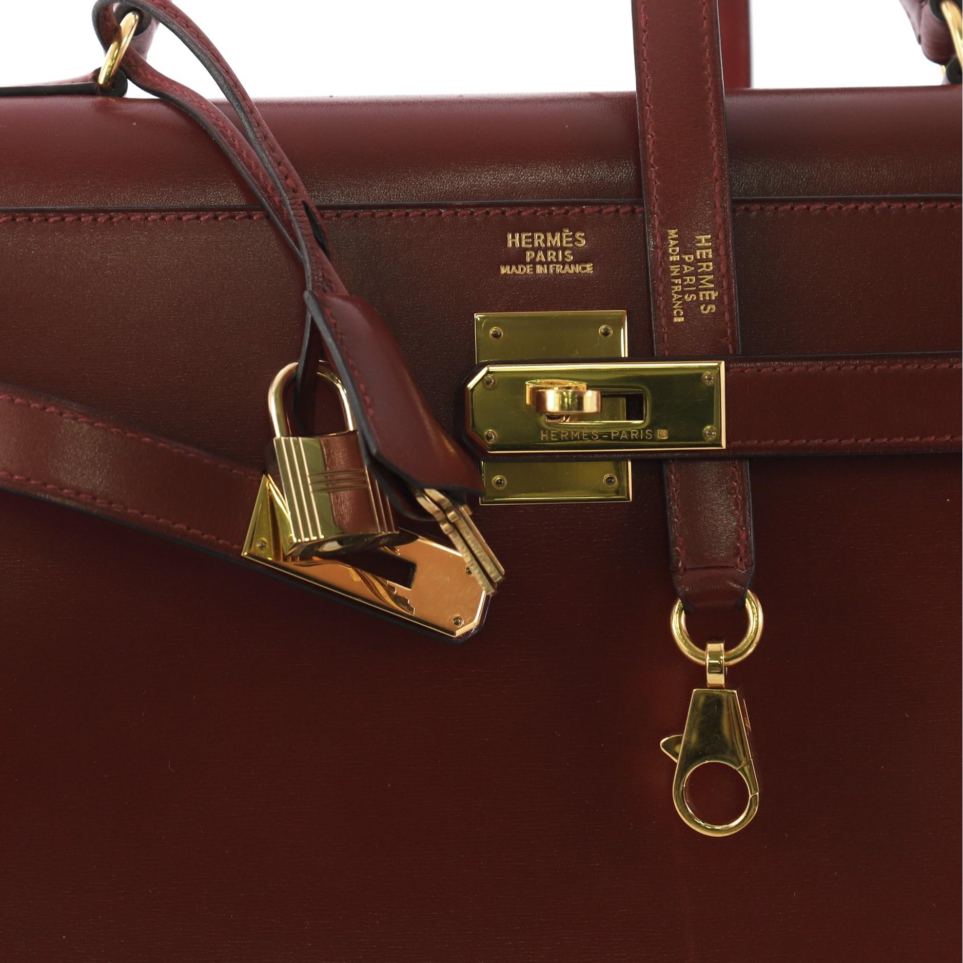  Hermes Kelly Handbag Rouge H Box Calf with Gold Hardware 32 2