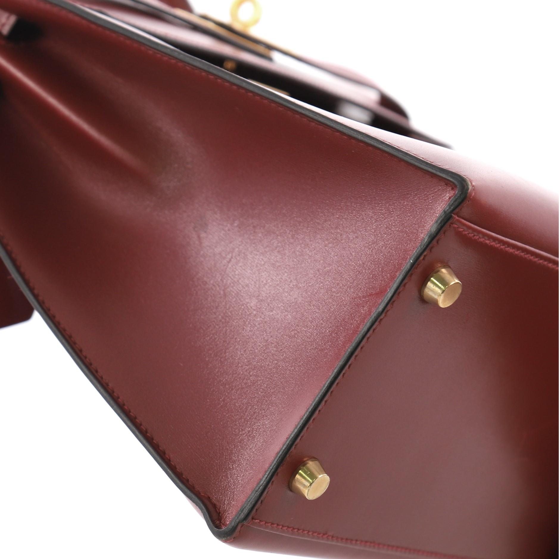  Hermes Kelly Handbag Rouge H Box Calf with Gold Hardware 32 3