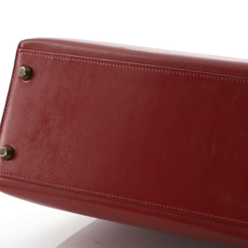 Women's or Men's  Hermes  Kelly Handbag Rouge H Box Calf with Gold Hardware 32