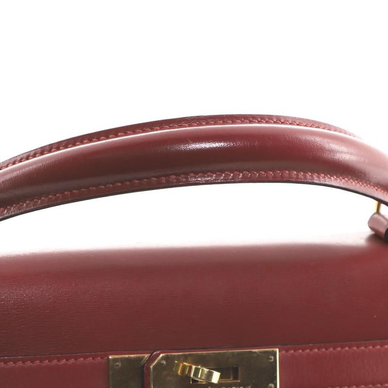  Hermes  Kelly Handbag Rouge H Box Calf with Gold Hardware 32 1