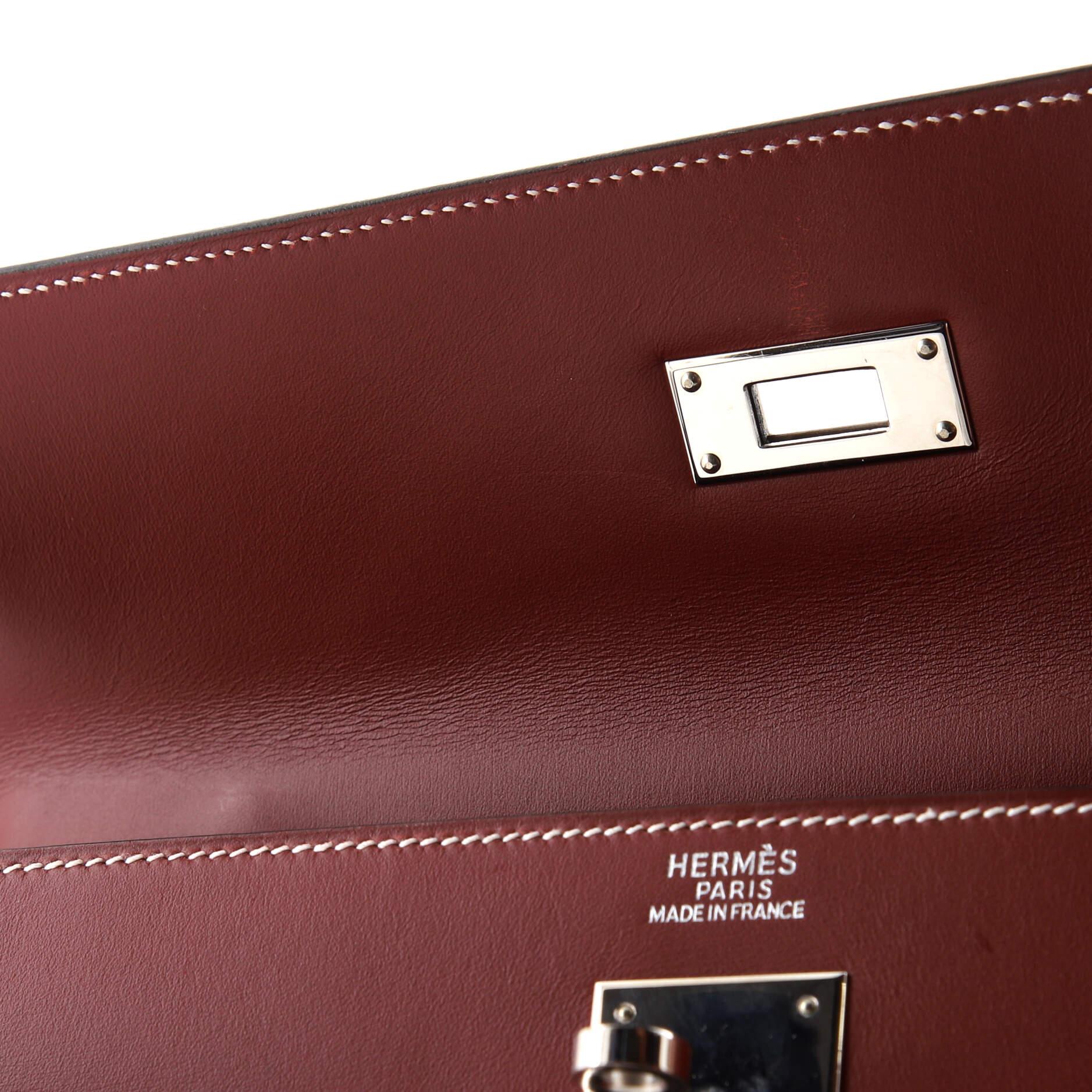 Hermes Kelly Handbag Rouge H Chamonix with Palladium Hardware 32 6