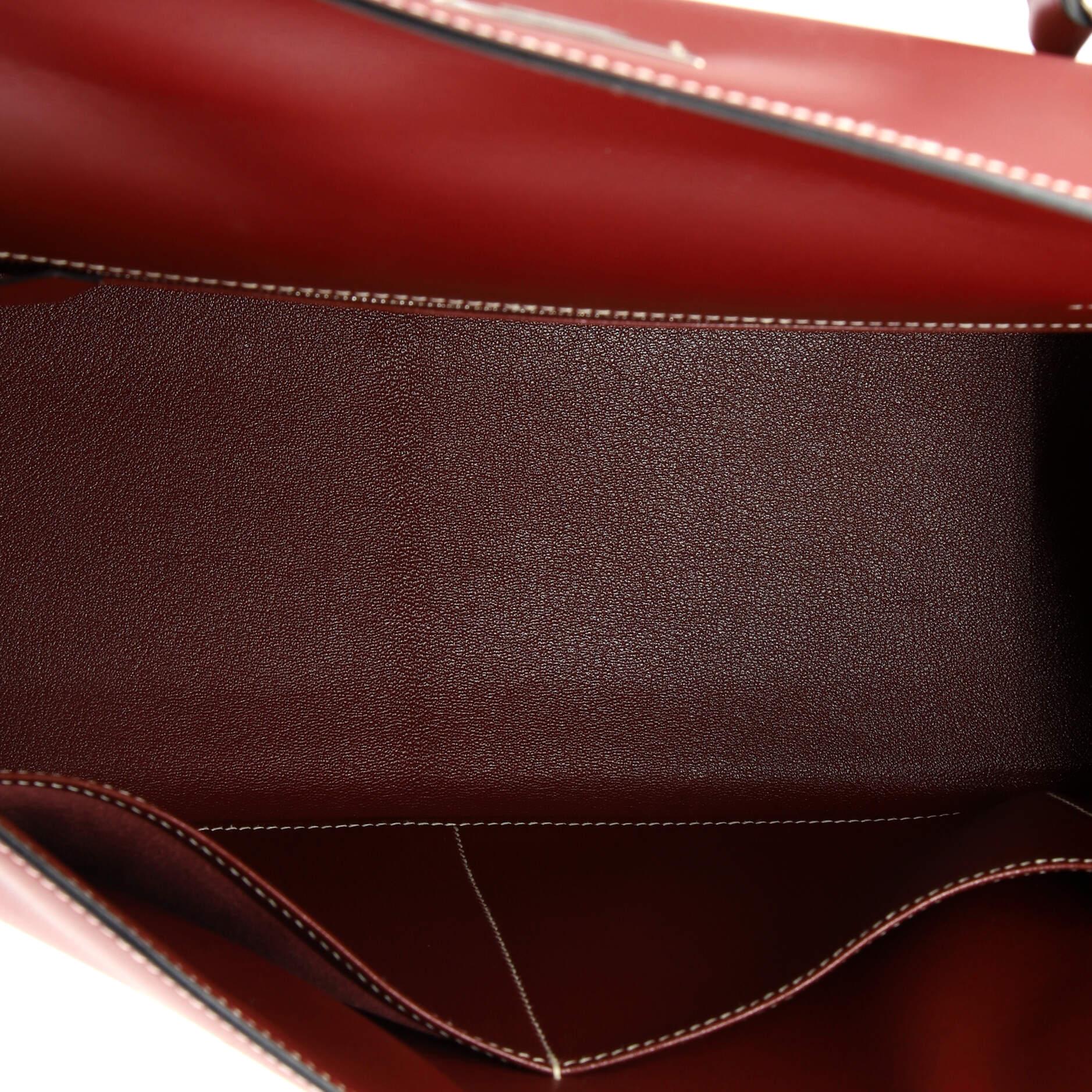 Hermes Kelly Handbag Rouge H Chamonix with Palladium Hardware 32 For ...