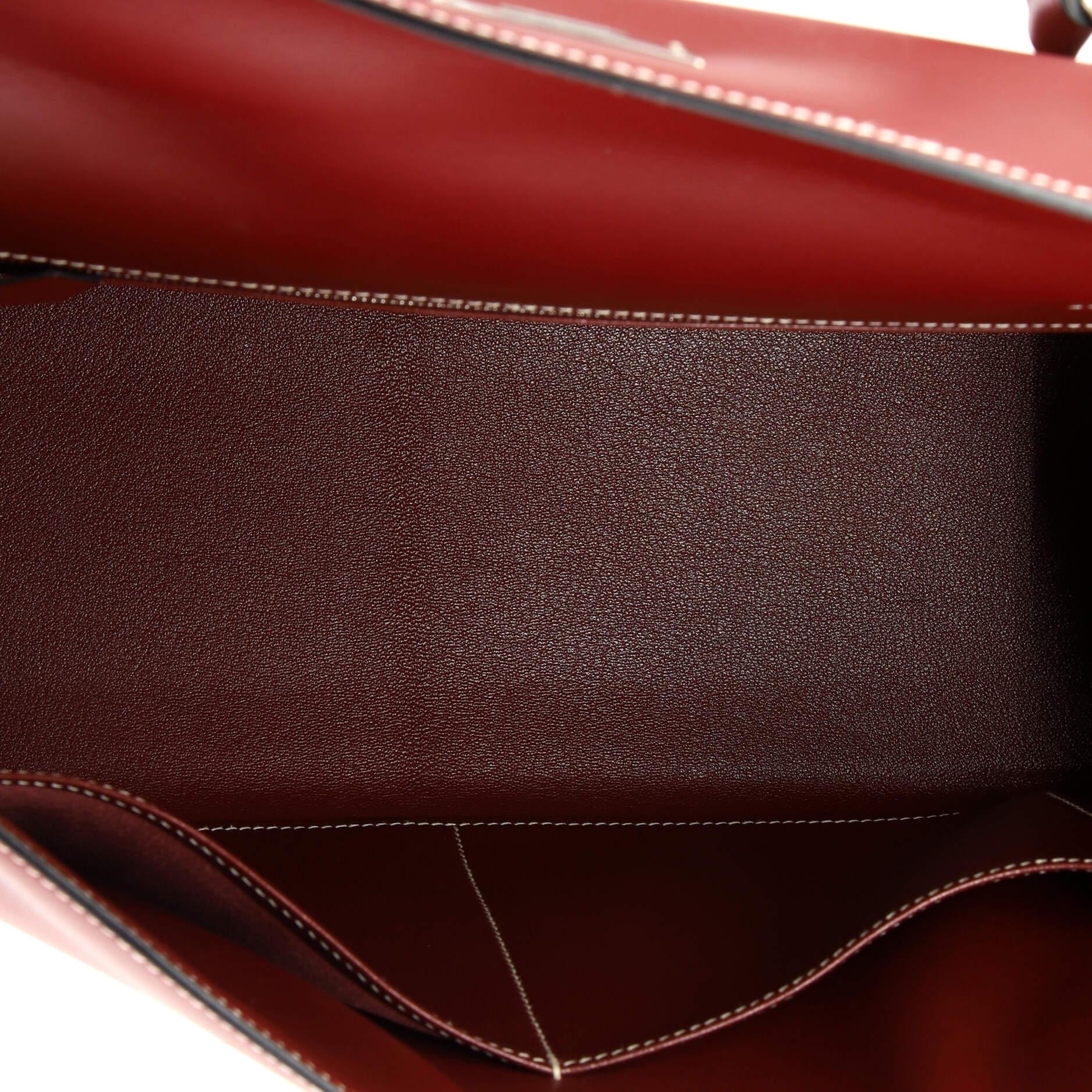 Hermes Kelly Handbag Rouge H Chamonix with Palladium Hardware 32 2