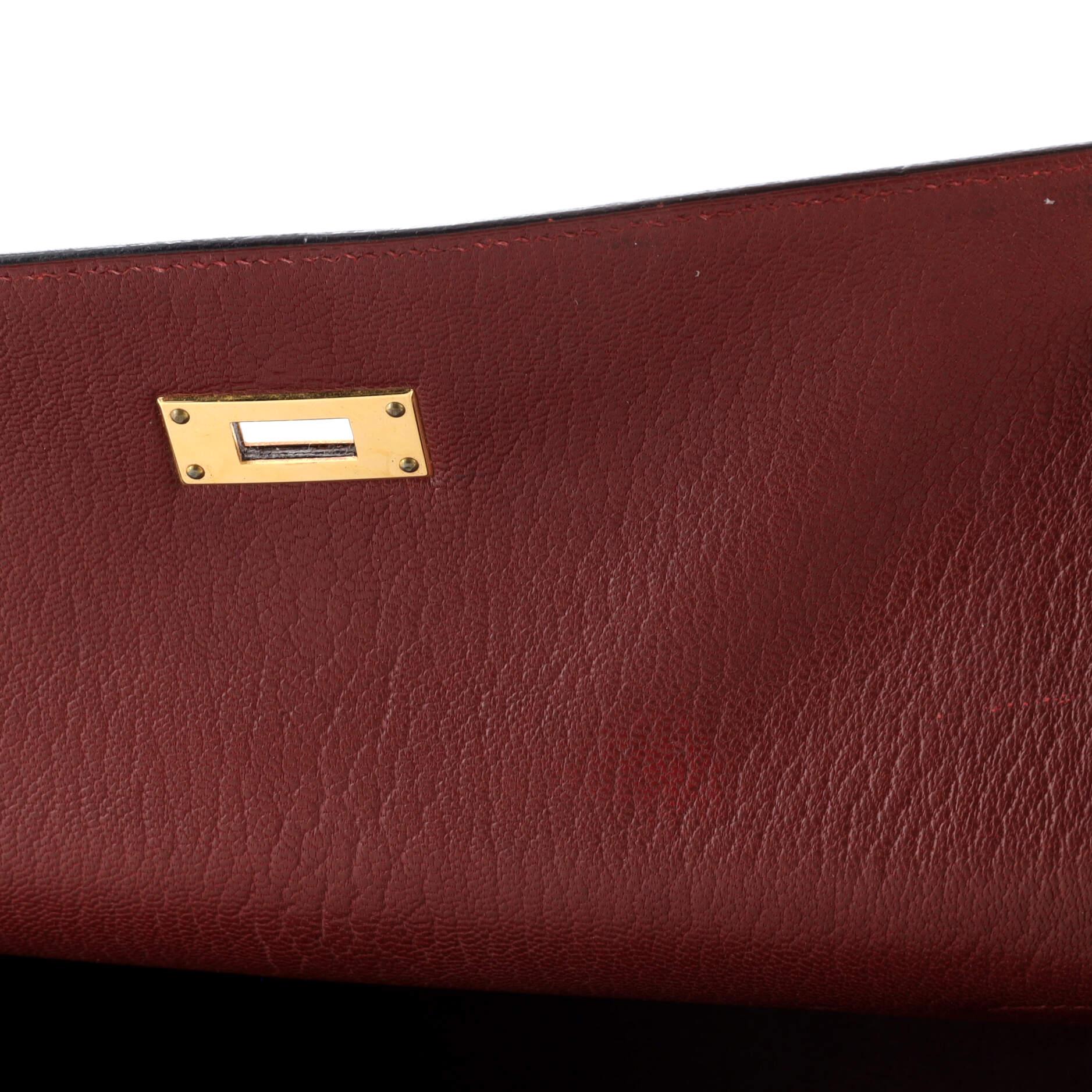 Hermes Kelly Handbag Rouge H Chevre de Coromandel with Gold Hardware 32 6