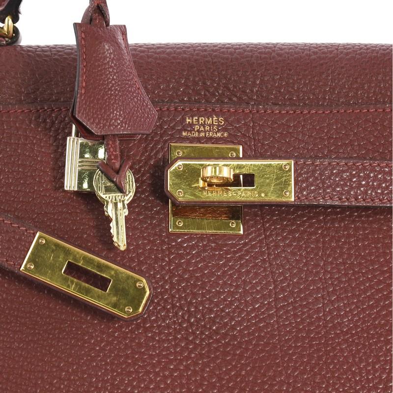 Hermes Kelly Handbag Rouge H Togo with Gold Hardware 32 4