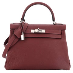 Hermes Kelly Handbag Rouge H Togo with Palladium Hardware 28