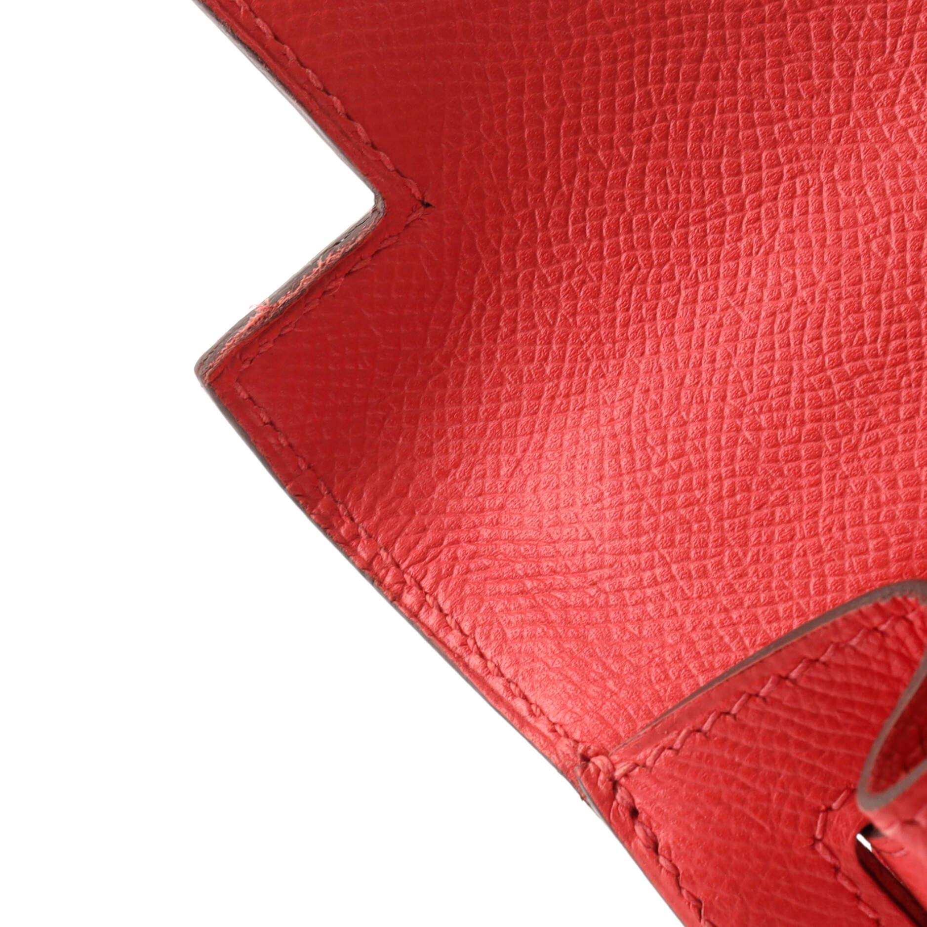 Hermes Kelly Handbag Rouge Pivoine Epsom with Palladium Hardware 28 4