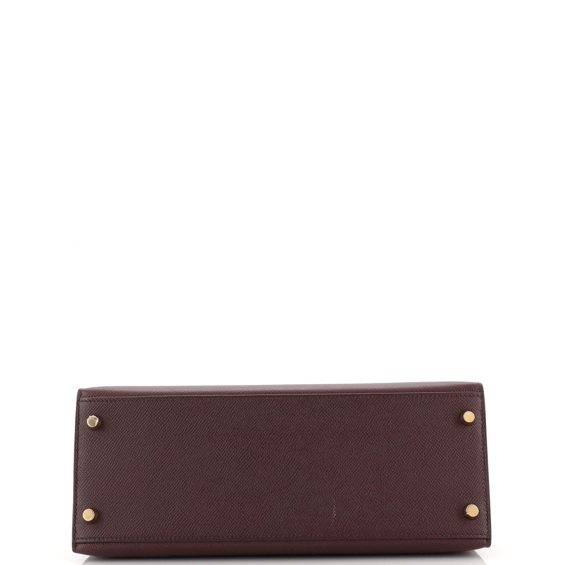 Women's Hermes Kelly Handbag Rouge Sellier Epsom with Gold Hardware 28