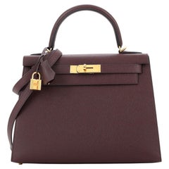 Hermes Kelly Handbag Rouge Sellier Epsom with Gold Hardware 28