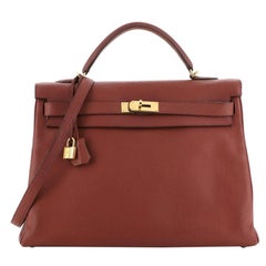 Hermes Kelly Handbag Rouge Venetian Togo with Gold Hardware 40