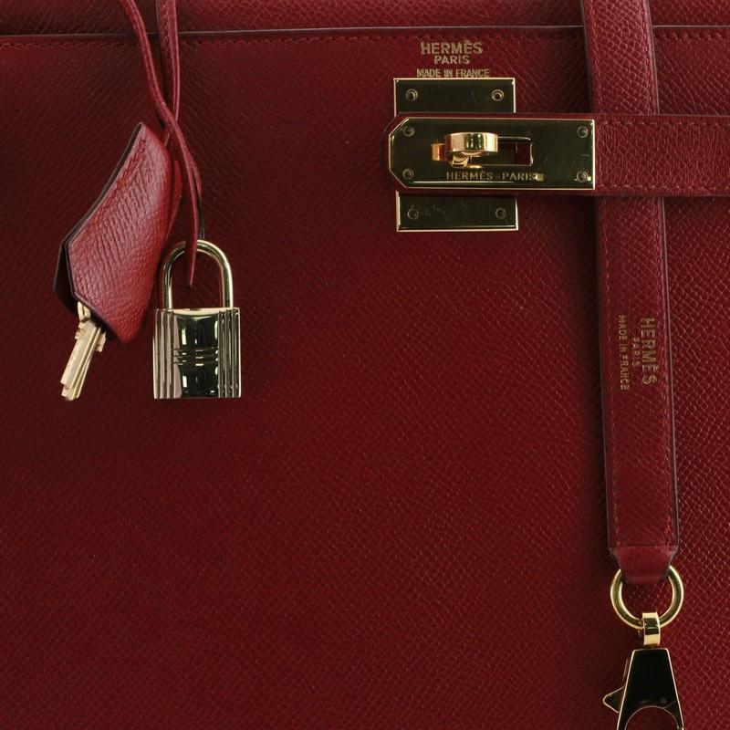 Hermes Kelly Handbag Rouge Vif Courchevel with Gold Hardware 28 1